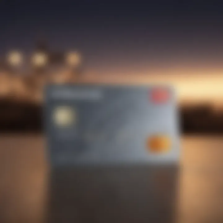 An elegant rewards card displayed on a travel-themed background, representing loyalty benefits.