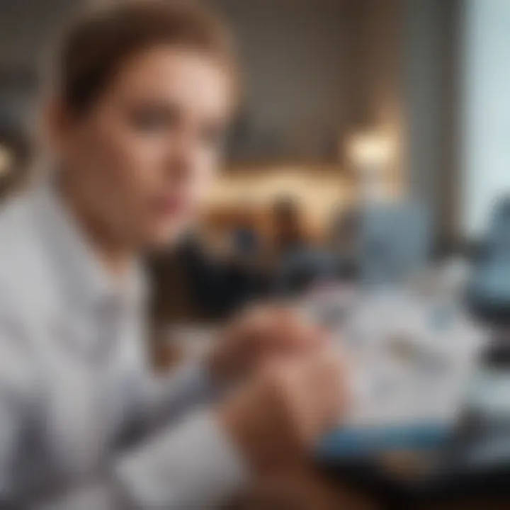 Person analyzing financial documents with Aadvantage Credit Card World Elite in view