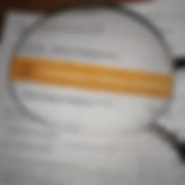 Illustration of a credit report document with a magnifying glass