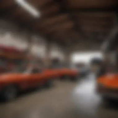 A serene collector's garage filled with prized vehicles