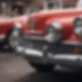 Detailed view of a vintage car showcasing its unique design