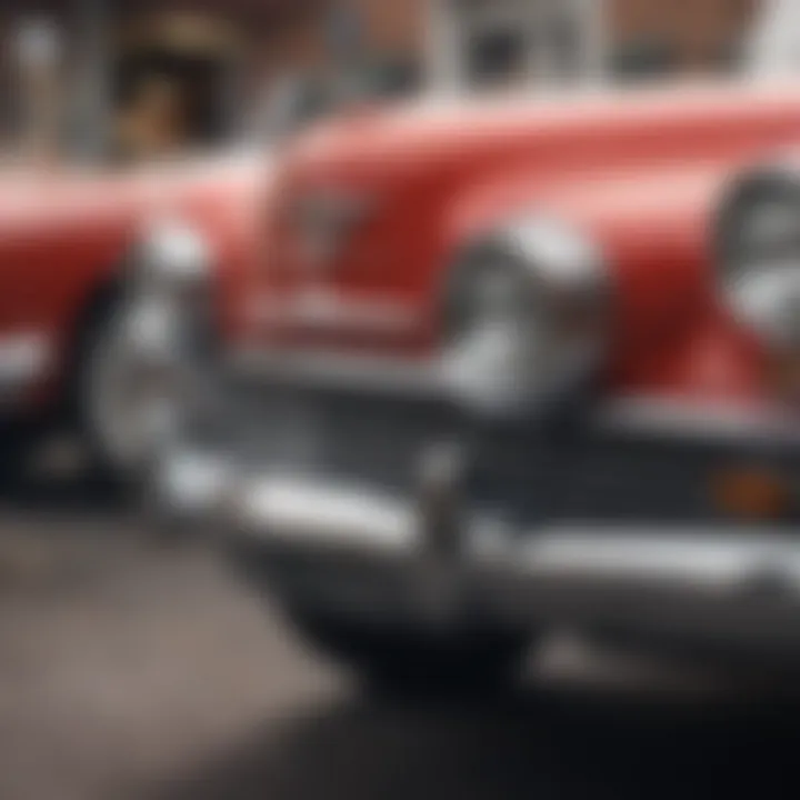 Detailed view of a vintage car showcasing its unique design