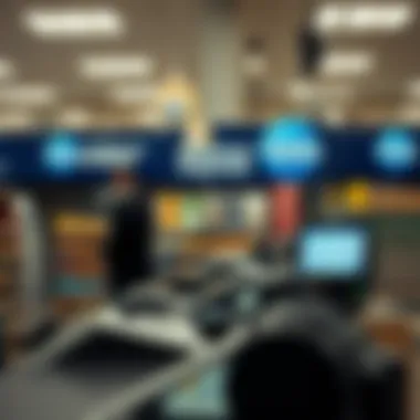 In-Store Payment Experience A retail store checkout area featuring American Express signage