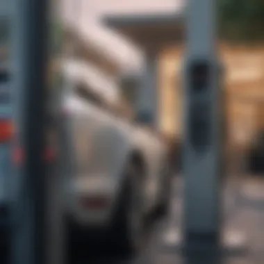 Savings at the Charging Station Electric vehicle charging station showcasing savings