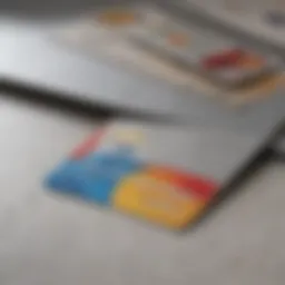 Close-up of a credit card on a financial document