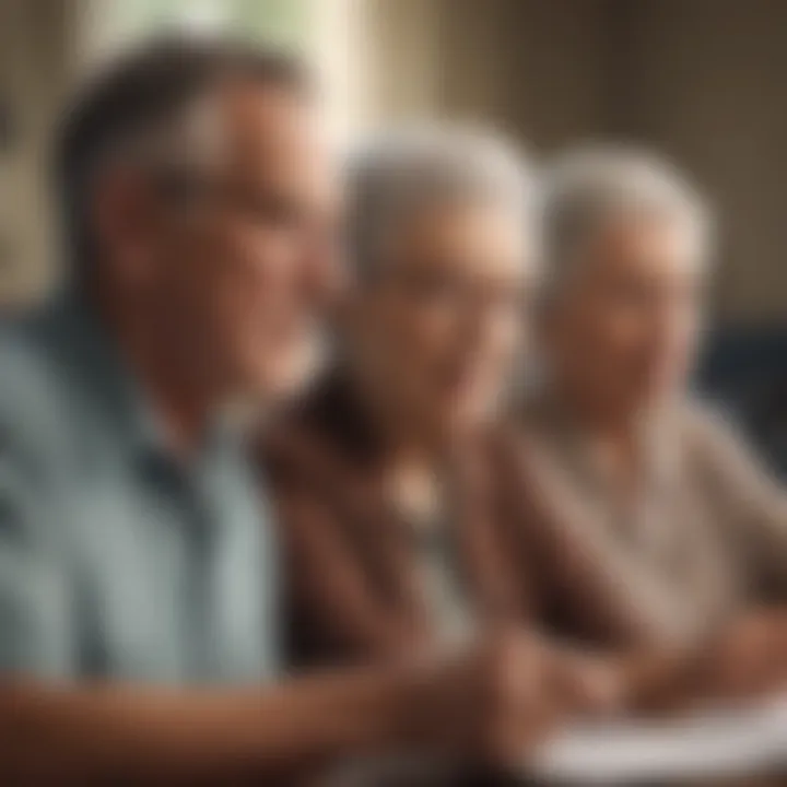 Senior couple reviewing health insurance options