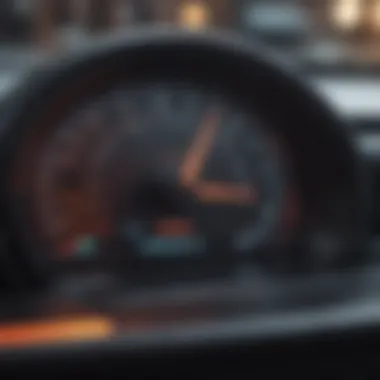 A close-up of a car's dashboard showing the insurance indicator.