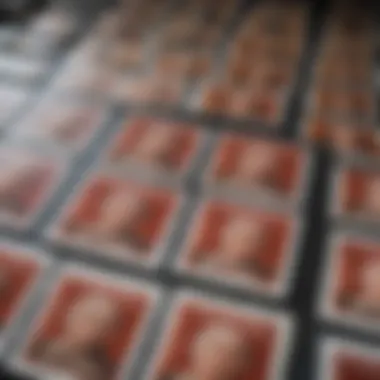 Safeguarding Rare Stamps A close-up of rare stamps in a collector's album
