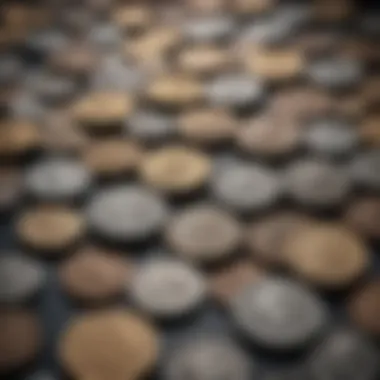 A collection of vintage coins arranged artistically