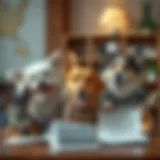 Diverse Pets Representing Insurance Needs Diverse pets with health care documents