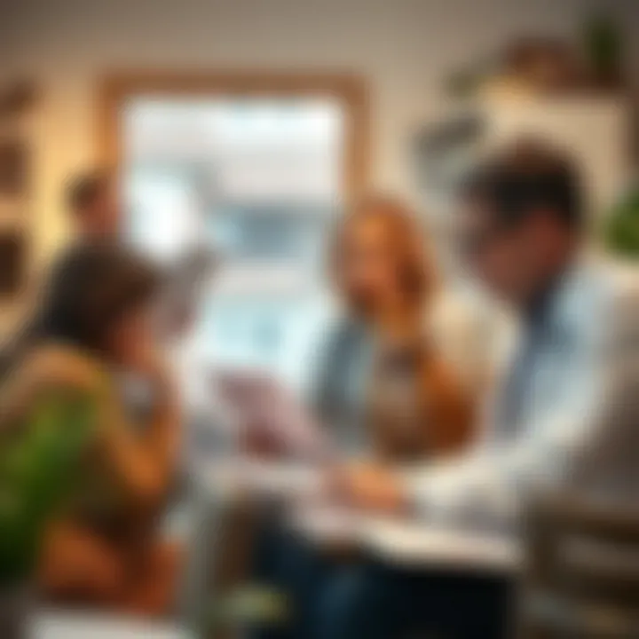 Pet owners reviewing insurance policies