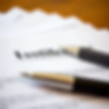 A close-up view of home insurance documents and a pen, representing policy evaluation.