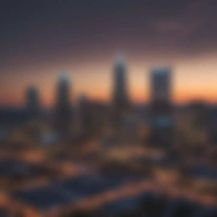 A scenic view of Charlotte's skyline highlighting local landmarks