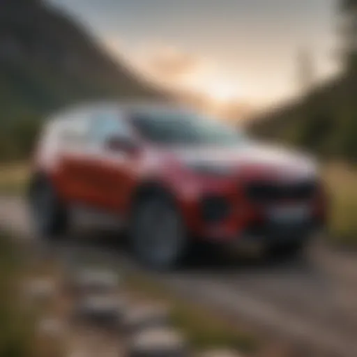 Kia Sportage parked in a scenic landscape