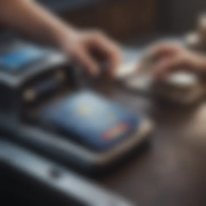 Illustration of a bank transfer process for credit card payments
