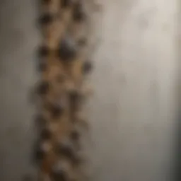 Close-up view of mold growth on a wall.