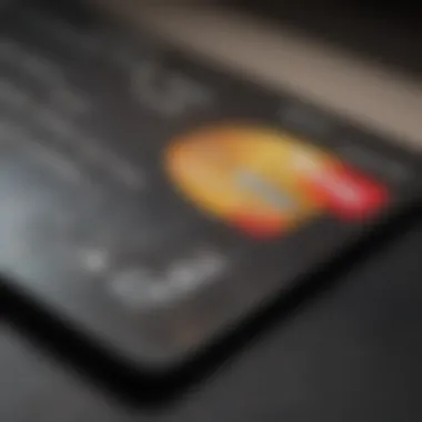 Close-up of a credit card with rewards program details