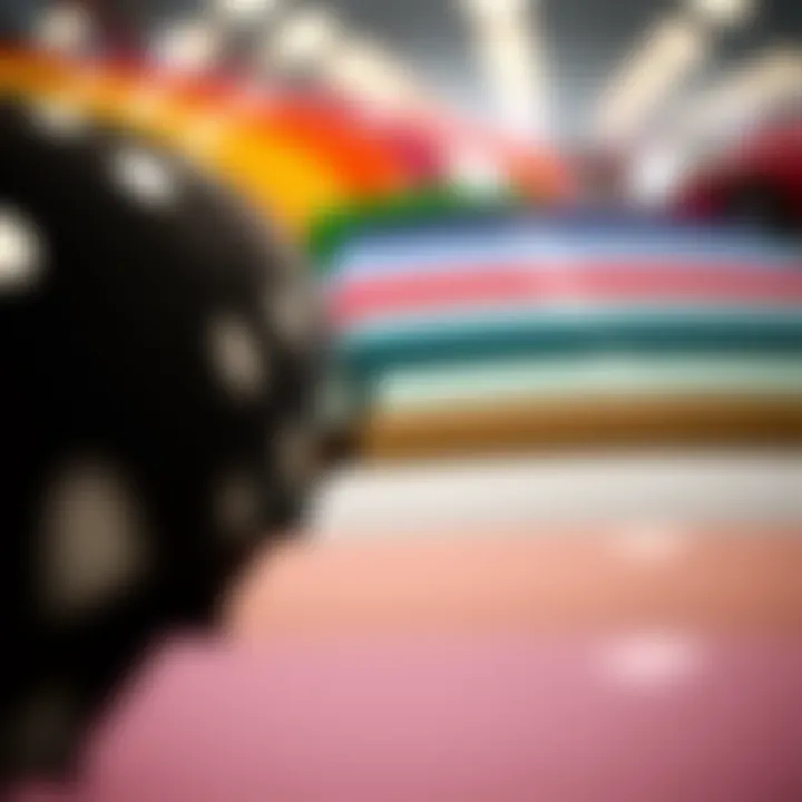 Close-up of a car color spectrum with various shades