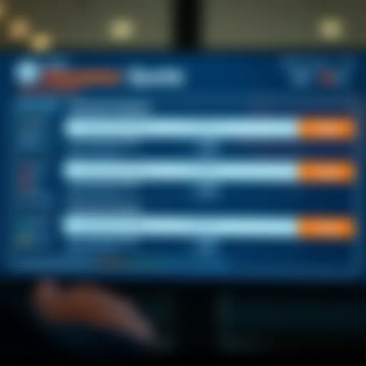 Digital Insurance Quote Interface A digital interface displaying various insurance quote options.