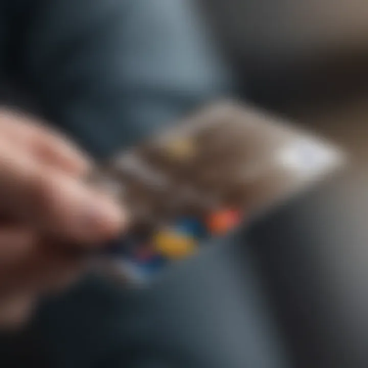 A close-up view of a credit card being used in a transaction