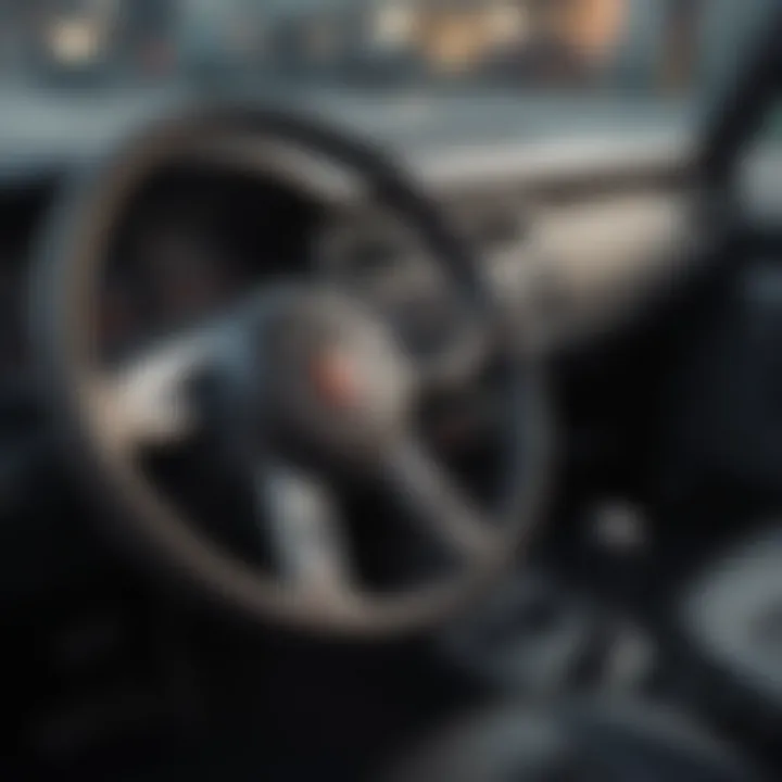 Close-up of a truck's dashboard showcasing a safe driving record.