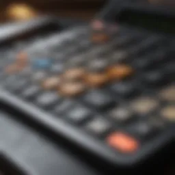 Conceptual illustration of a calculator with financial symbols