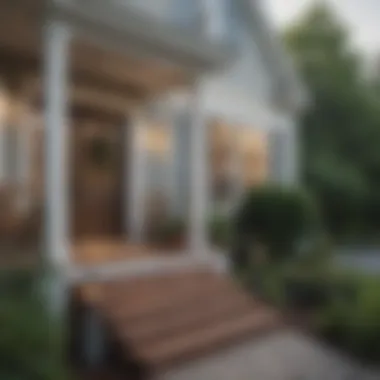 A welcoming front porch of a new Massachusetts home