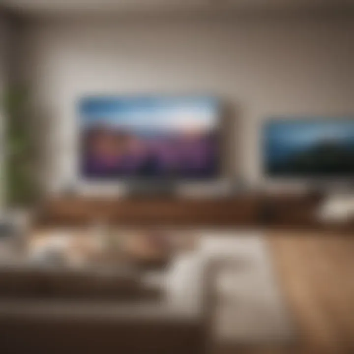 A user enjoying a streaming service on a smart TV in a cozy living room.