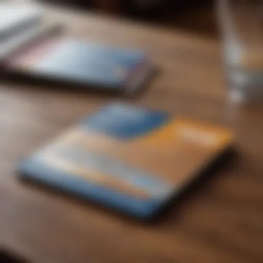 An elegant credit card displayed on a wooden table