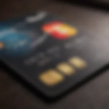 Close-up of a credit card with rewards highlighted