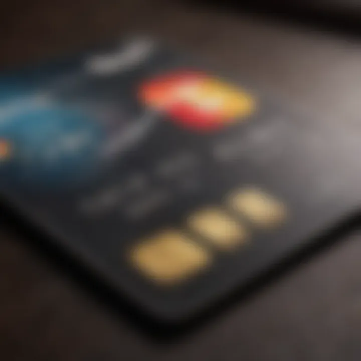 Close-up of a credit card with rewards highlighted