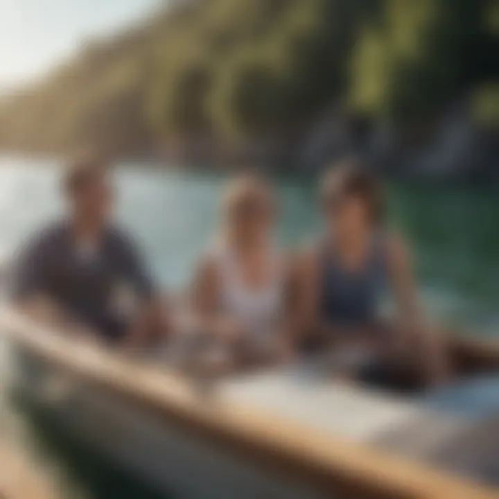 A group of friends enjoying a day out on the boat