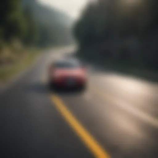 A car navigating a winding road safely