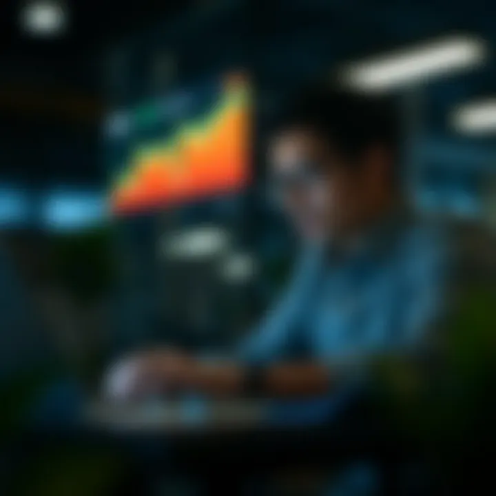 Analyzing Financial Information Person analyzing financial data on a laptop