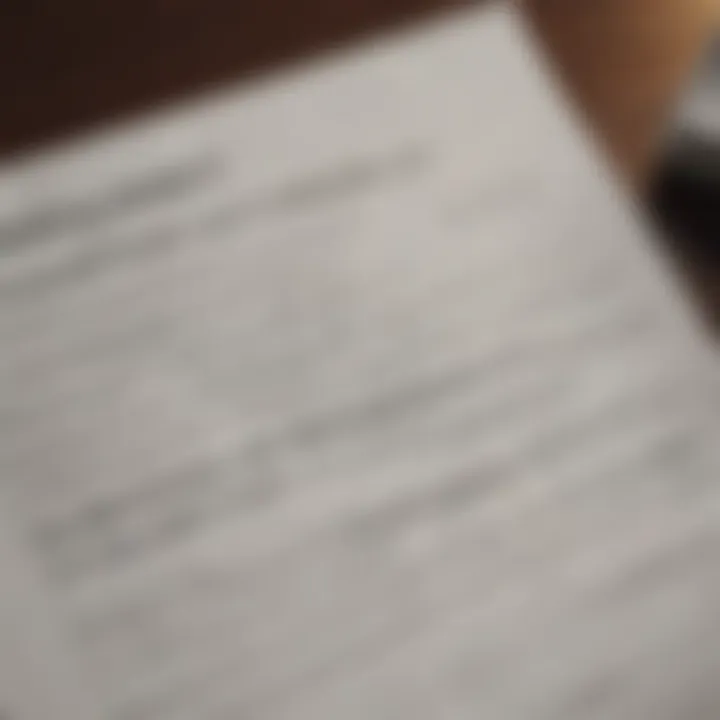 A close-up of paperwork detailing loan terms and conditions.