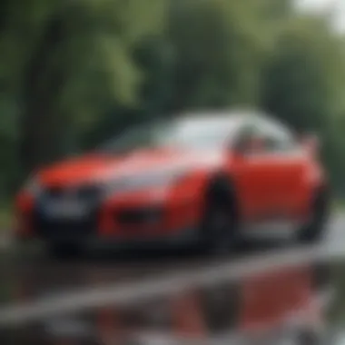 Infographic outlining insurance premium factors for Honda Type R