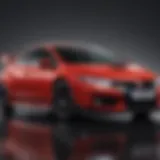 Detailed view of a Honda Type R showcasing its performance specifications
