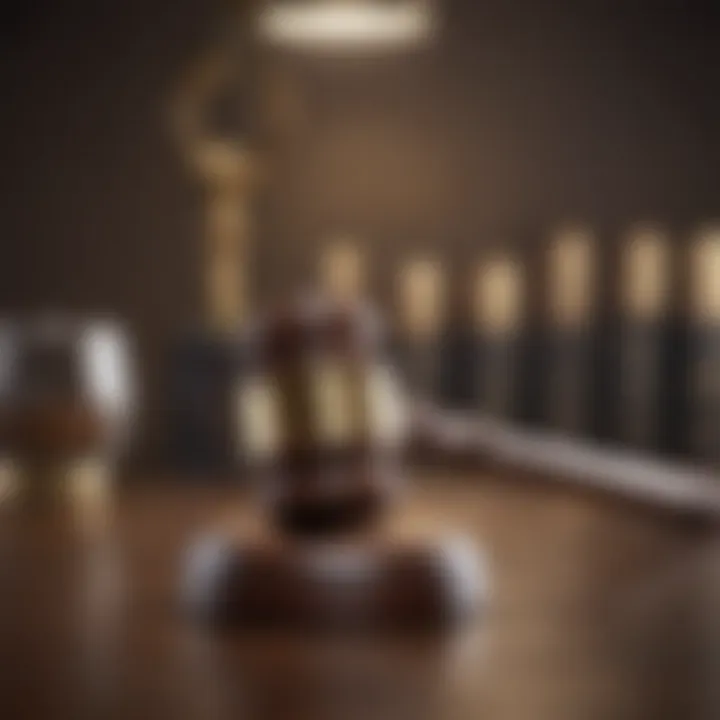 A gavel symbolizing legal considerations in property searches.