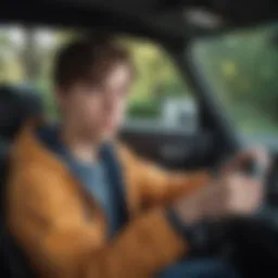 Teenager behind the wheel, showcasing responsible driving