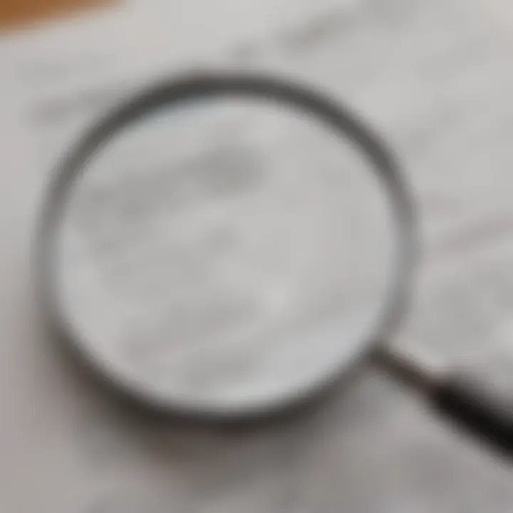 A magnifying glass hovering over a new insurance policy document, symbolizing detailed examination