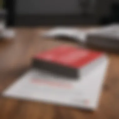 A close-up of a government insurance program brochure on a wooden table.