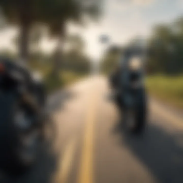 Florida motorcycle on the road with scenic background