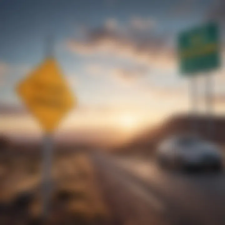 A road sign symbolizing the journey of refinancing an auto loan