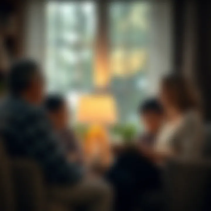 Family discussing financial security