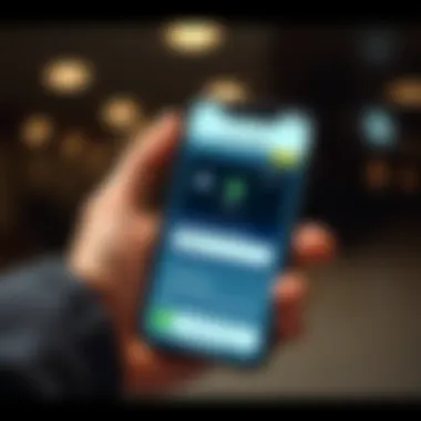 Mobile banking application displaying cash deposit feature