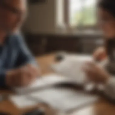 Reviewing Financial Goals A cozy scene of an individual reviewing their financial goals with a supportive resource guide.