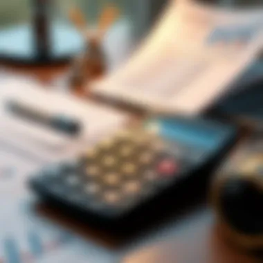 Evaluating Pricing Factors Calculator and paperwork on a desk