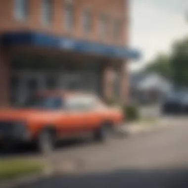 A car parked in front of a local insurance office