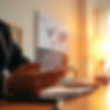 Illustration of a person analyzing their credit score before applying for a credit card