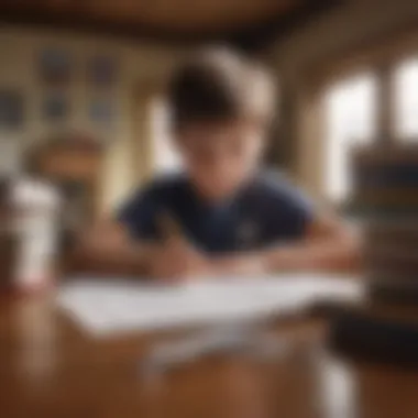 A child studying with educational materials.